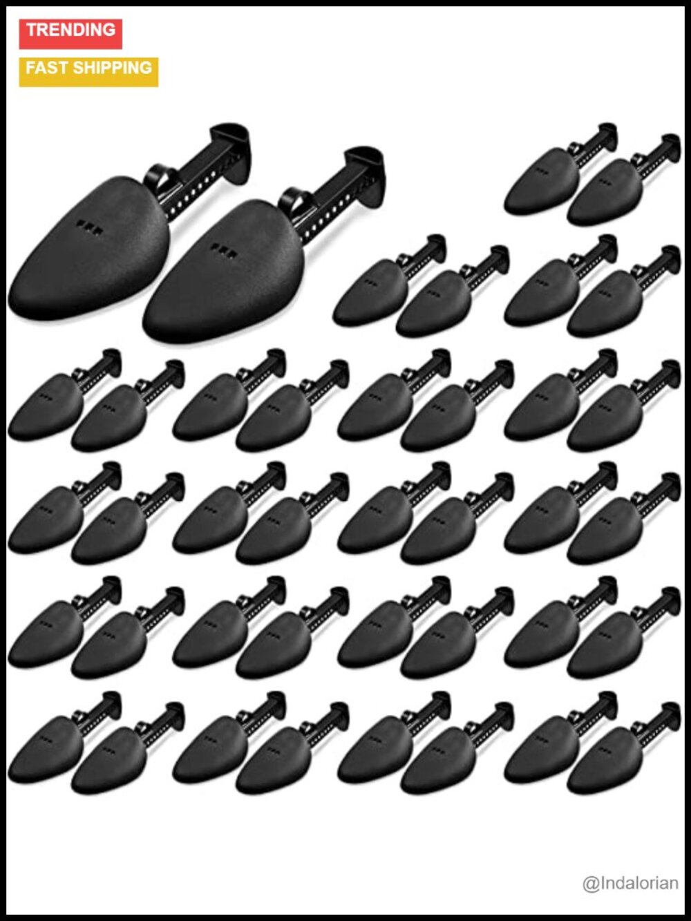 20 Pairs Plastic Shoe Trees Adjustable Boot Inserts Shoe Shaper